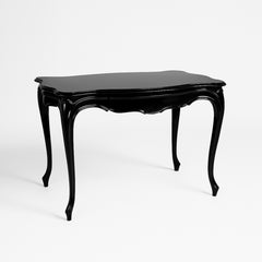Baroque Style Black Lacquer Walnut Desk, 20th Century