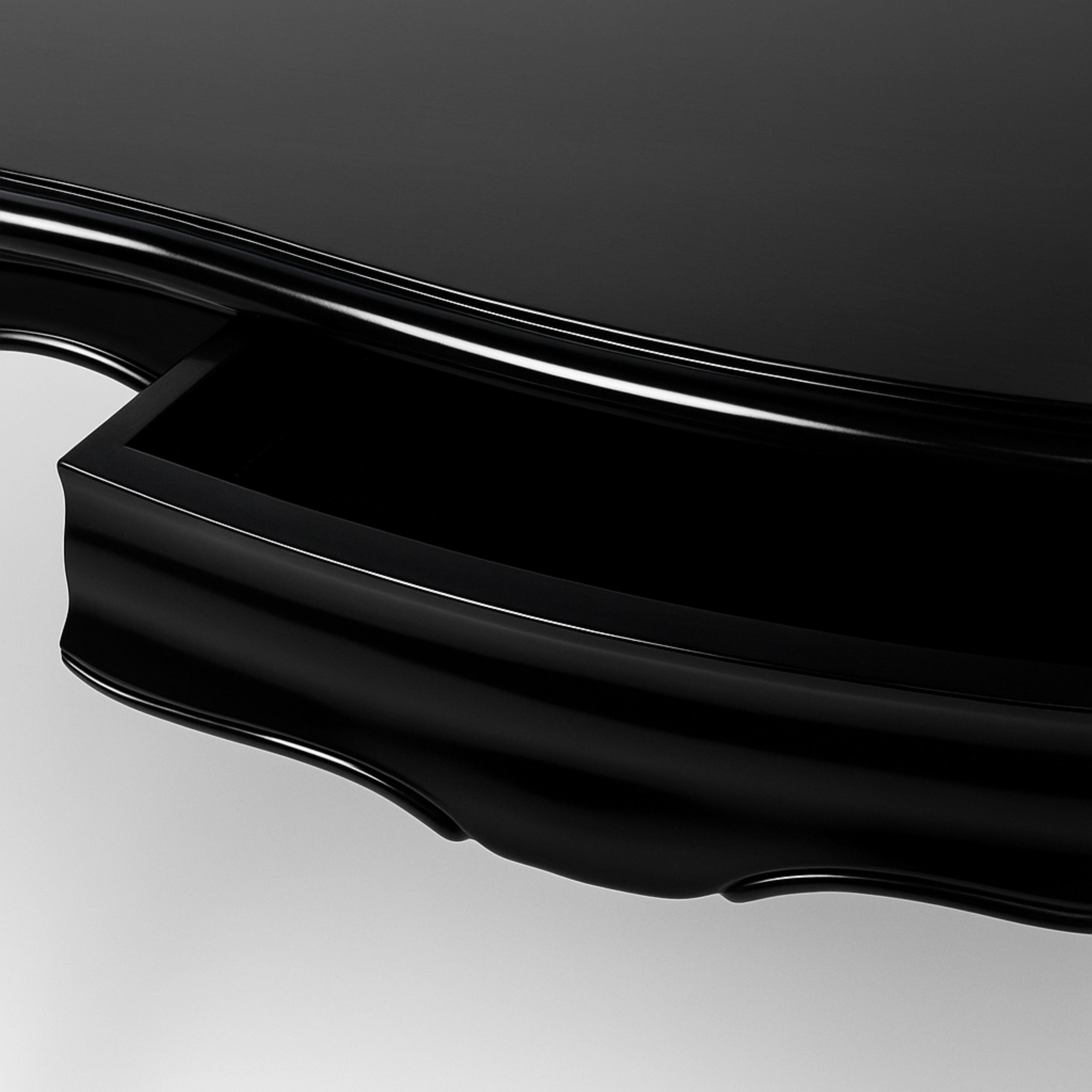 Scrivania in stile barocco in noce e lacca nera, 20° secolo in vendita 1