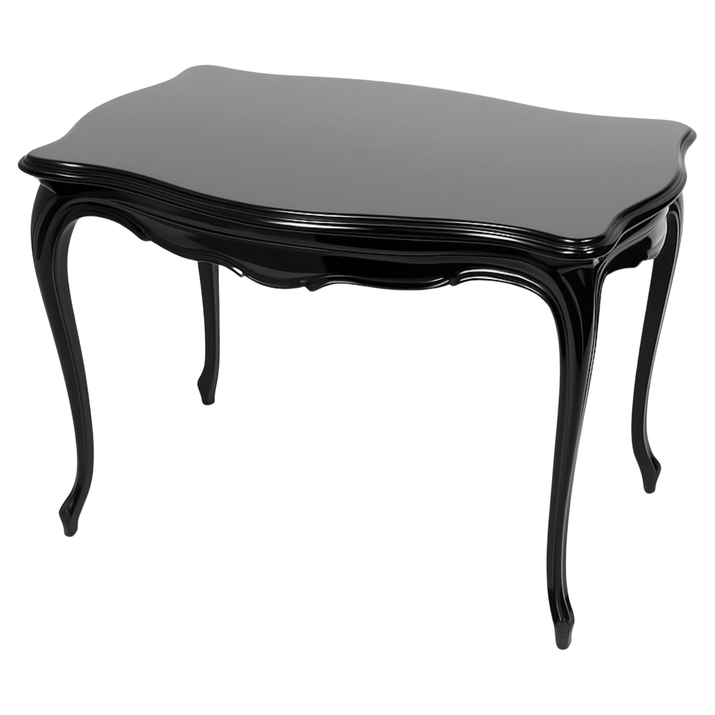 Bureau de style baroque en noyer laqué noir, 20e siècle