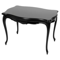 Bureau de style baroque en noyer laqué noir, 20e siècle