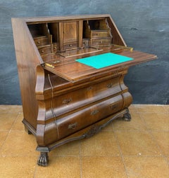 Baroque Style Bombe Secretary Desk, Mid-20th Century