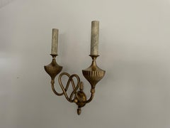 Baroque Style Brass Single Wall Lamp, 1950's, Italy