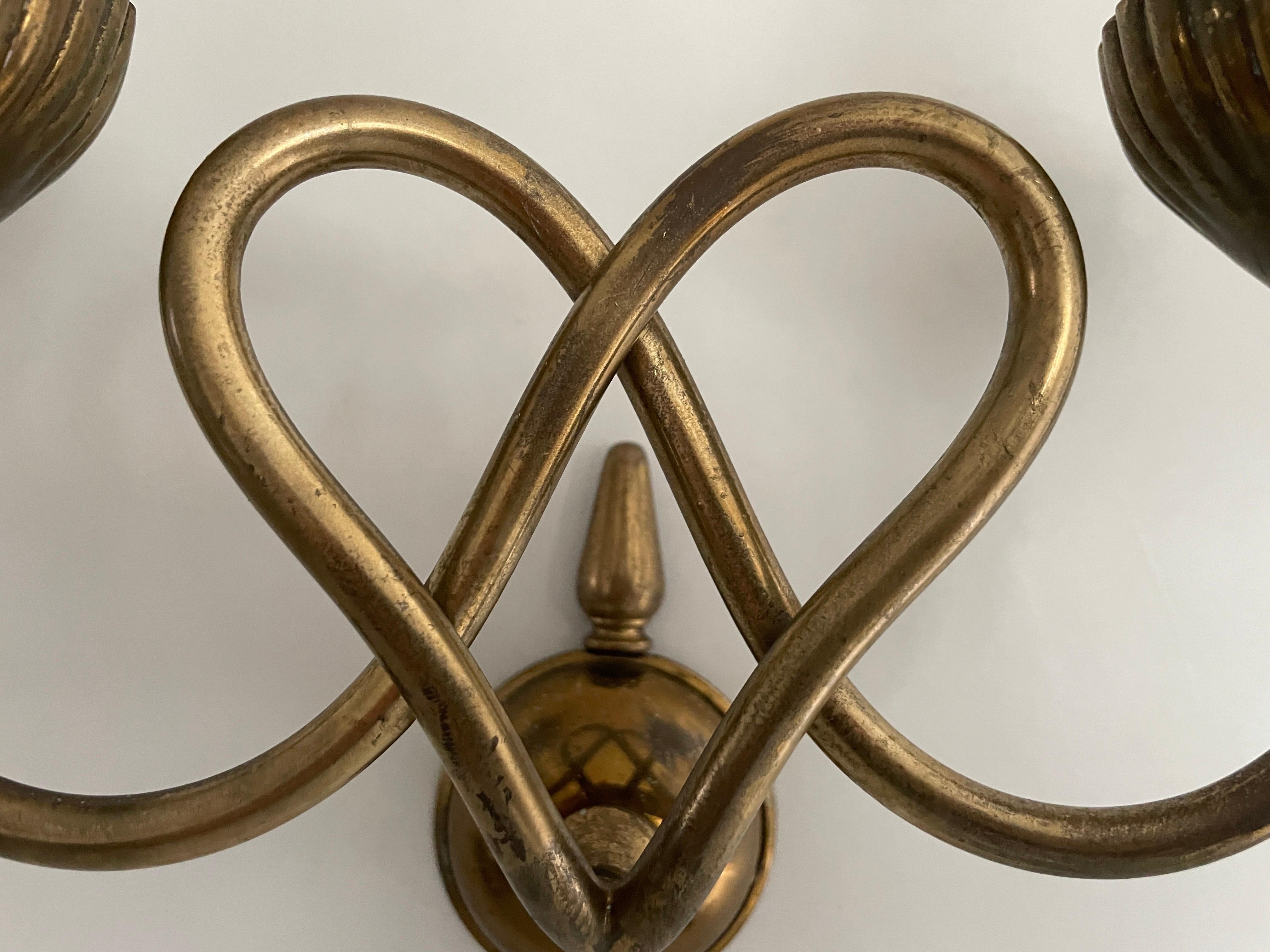Lámpara de pared individual de latón de estilo barroco, años 50, Italia en Excelente estado para la venta en Hagenbach, DE