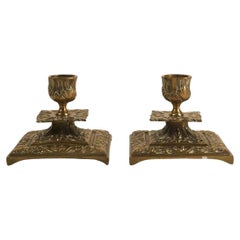 Antique Baroque-Style Candle Holders With Gilded Accents