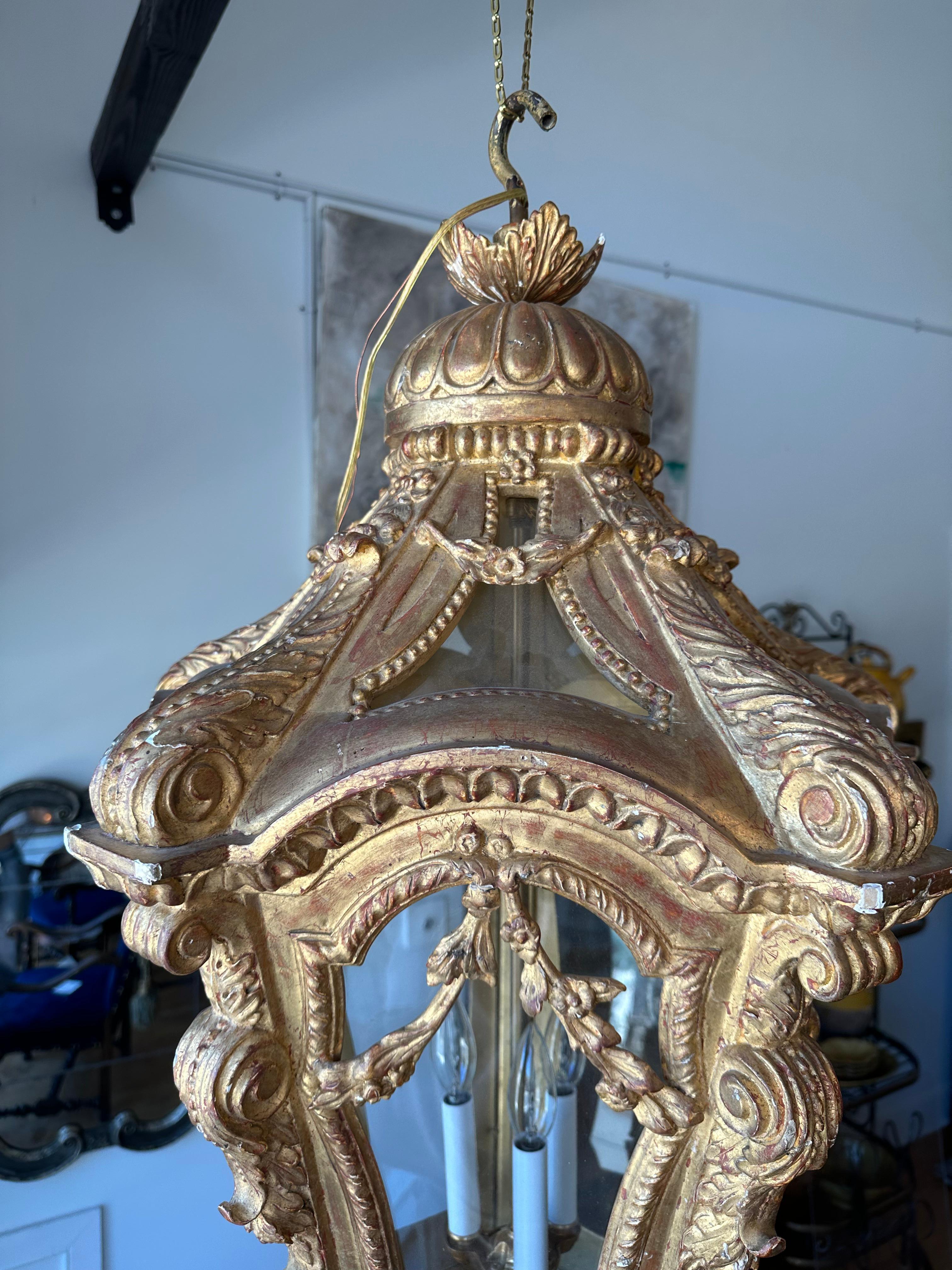 Baroque Style Carved and Gilt Wood Venetian Lantern 2