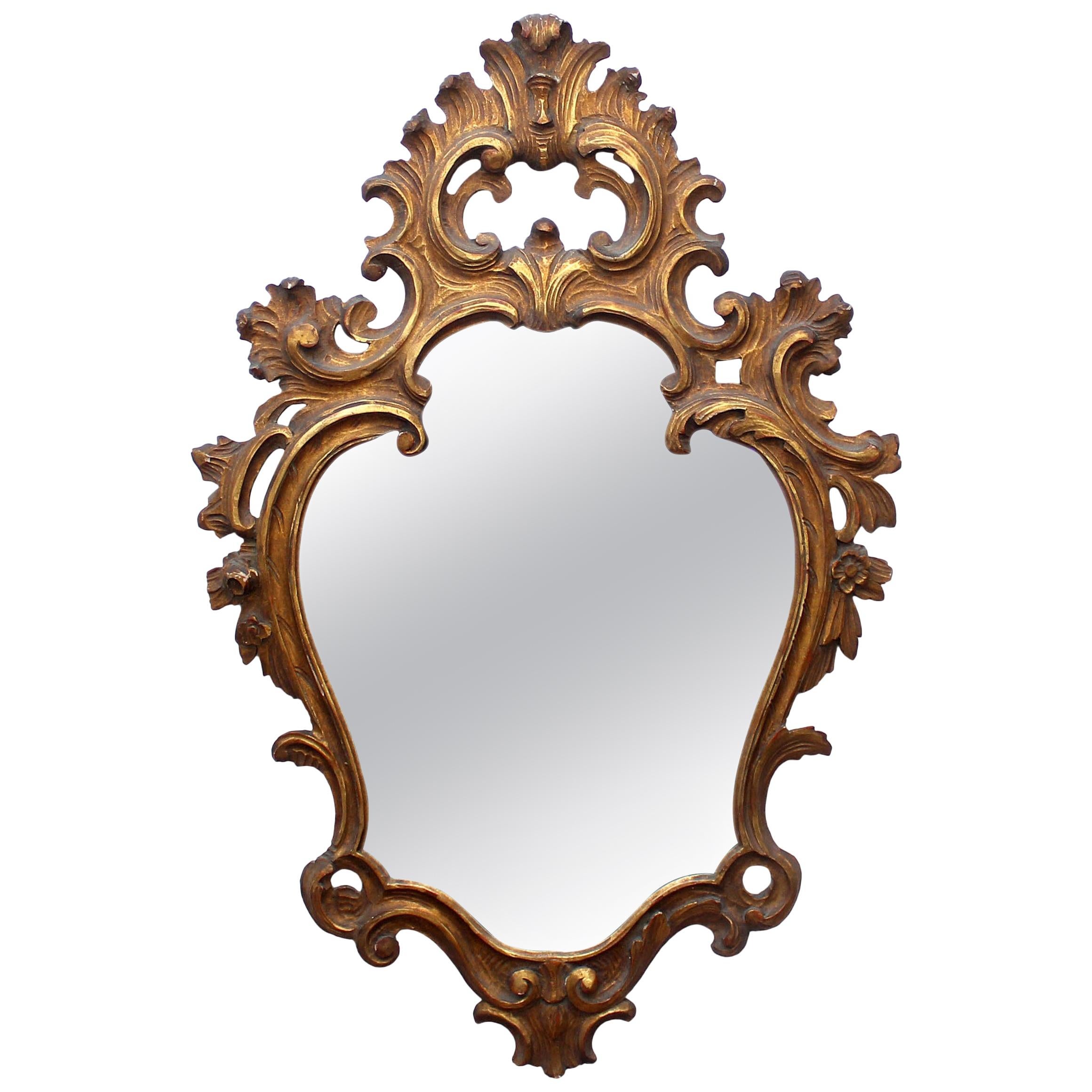 Baroque Style Carved Giltwood Mirror