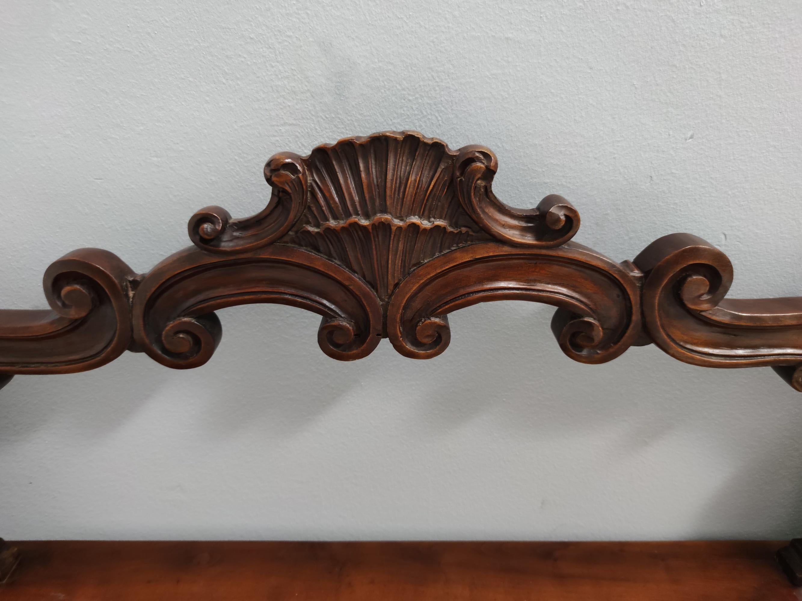 Baroque Style Carved Solid Beech Bench, Italy For Sale 2