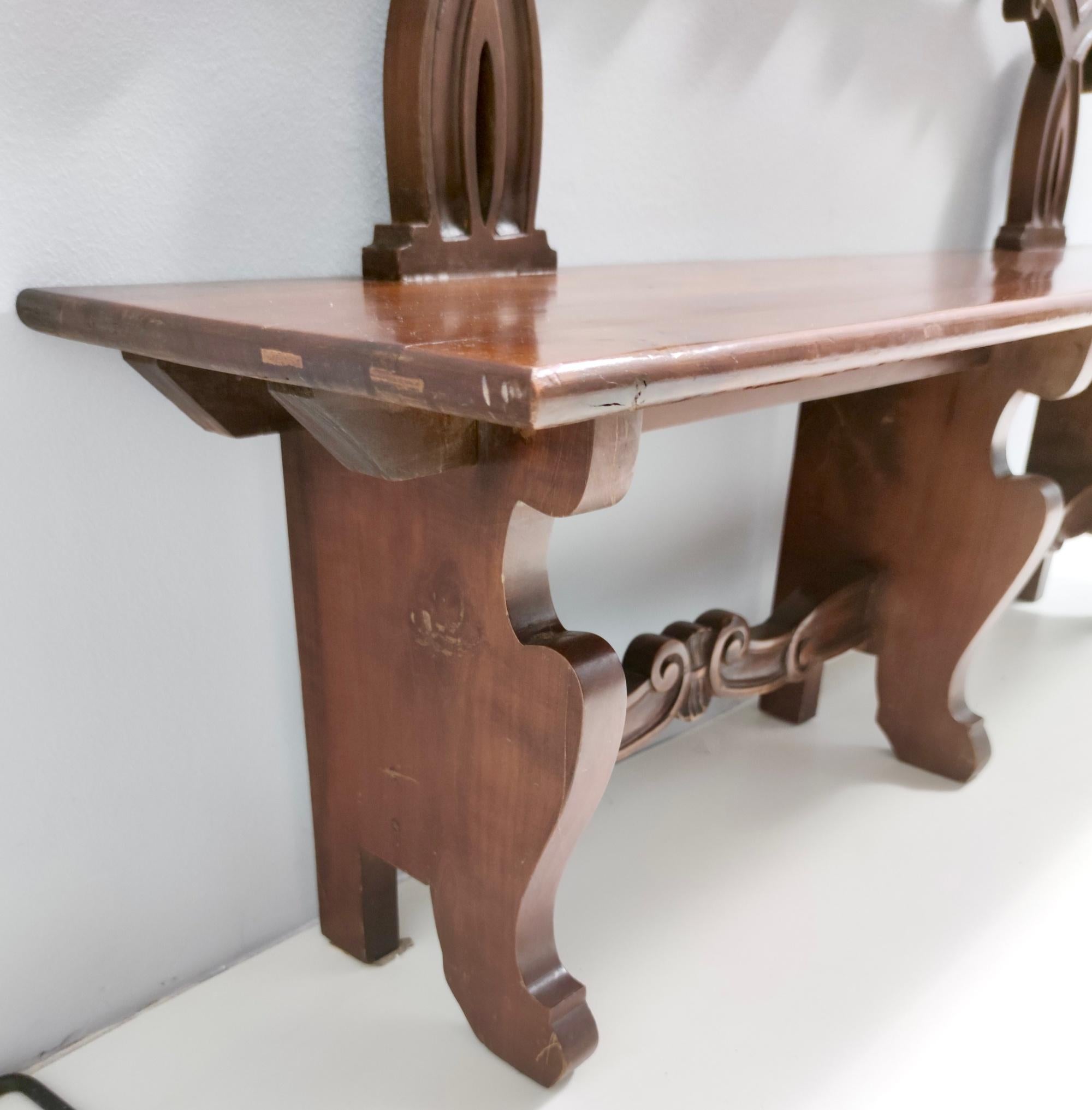 Baroque Style Carved Solid Beech Bench, Italy For Sale 3