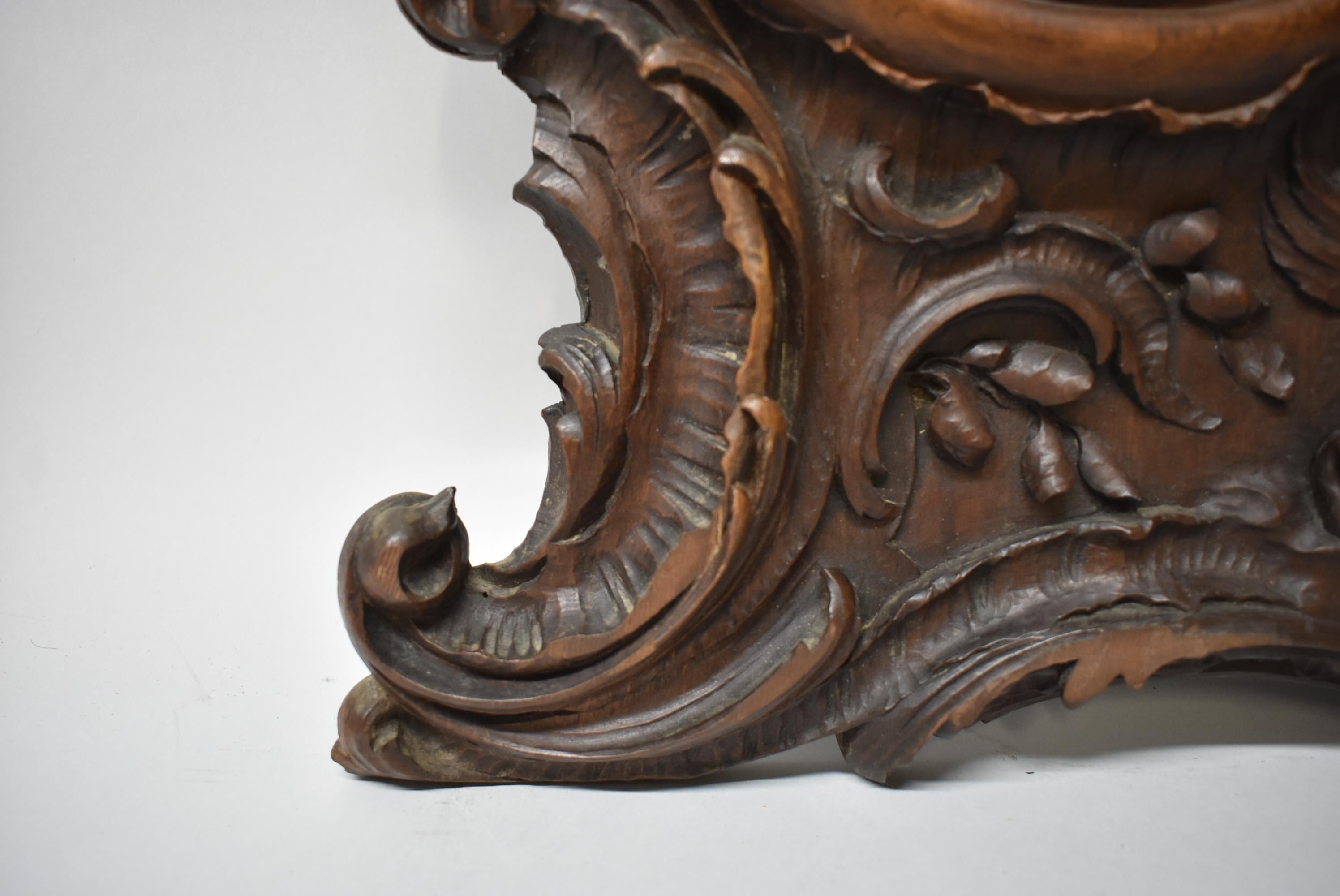 Unknown Baroque Style Carved Walnut Double Oval Mirror Picture Frame with Cherubs For Sale
