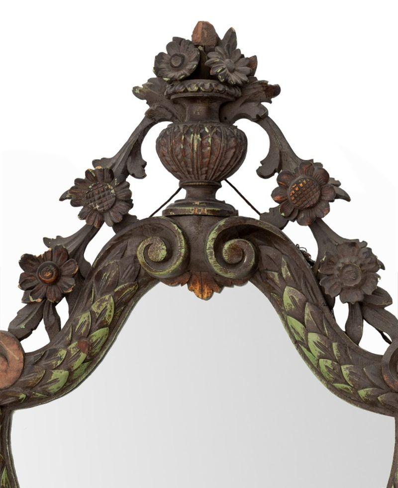 Baroque Style Carved Wood Mirror, 19th C. In Good Condition For Sale In Astoria, NY