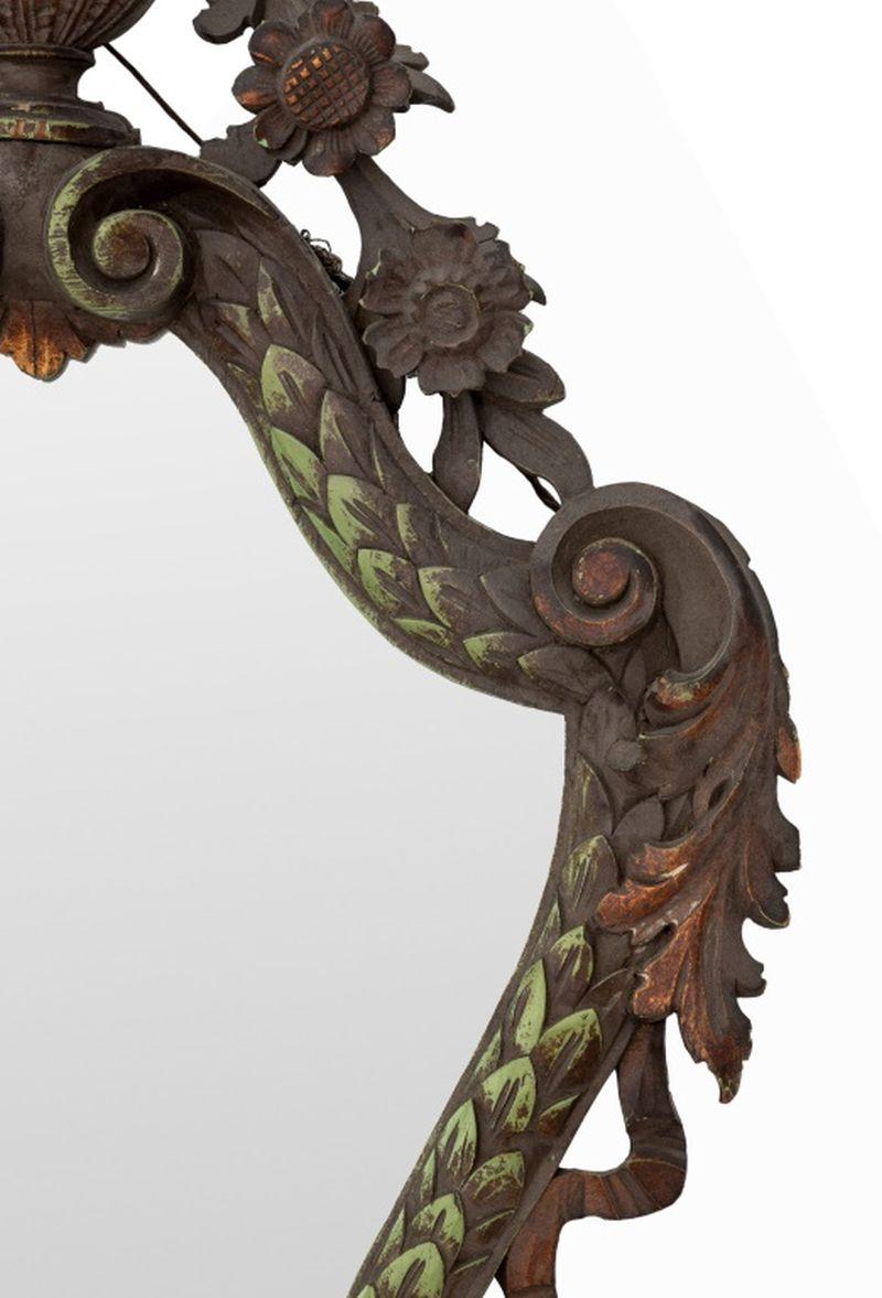 19th Century Baroque Style Carved Wood Mirror, 19th C. For Sale