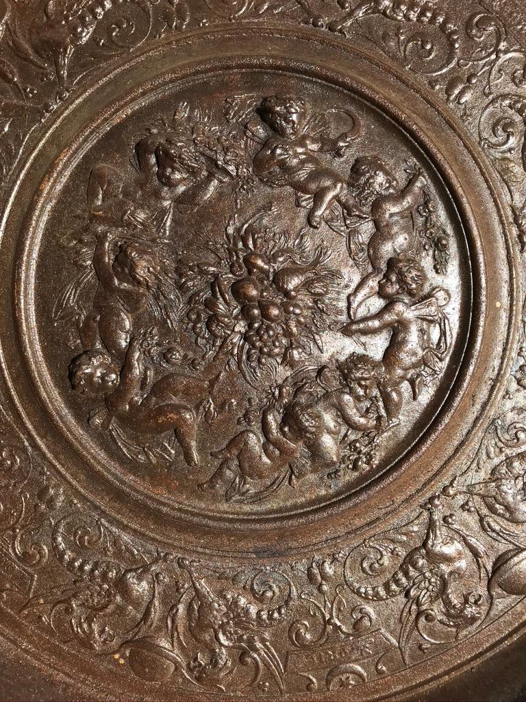 19th Century Berlin Cast Iron Charger with Mythological Scenes For Sale 7