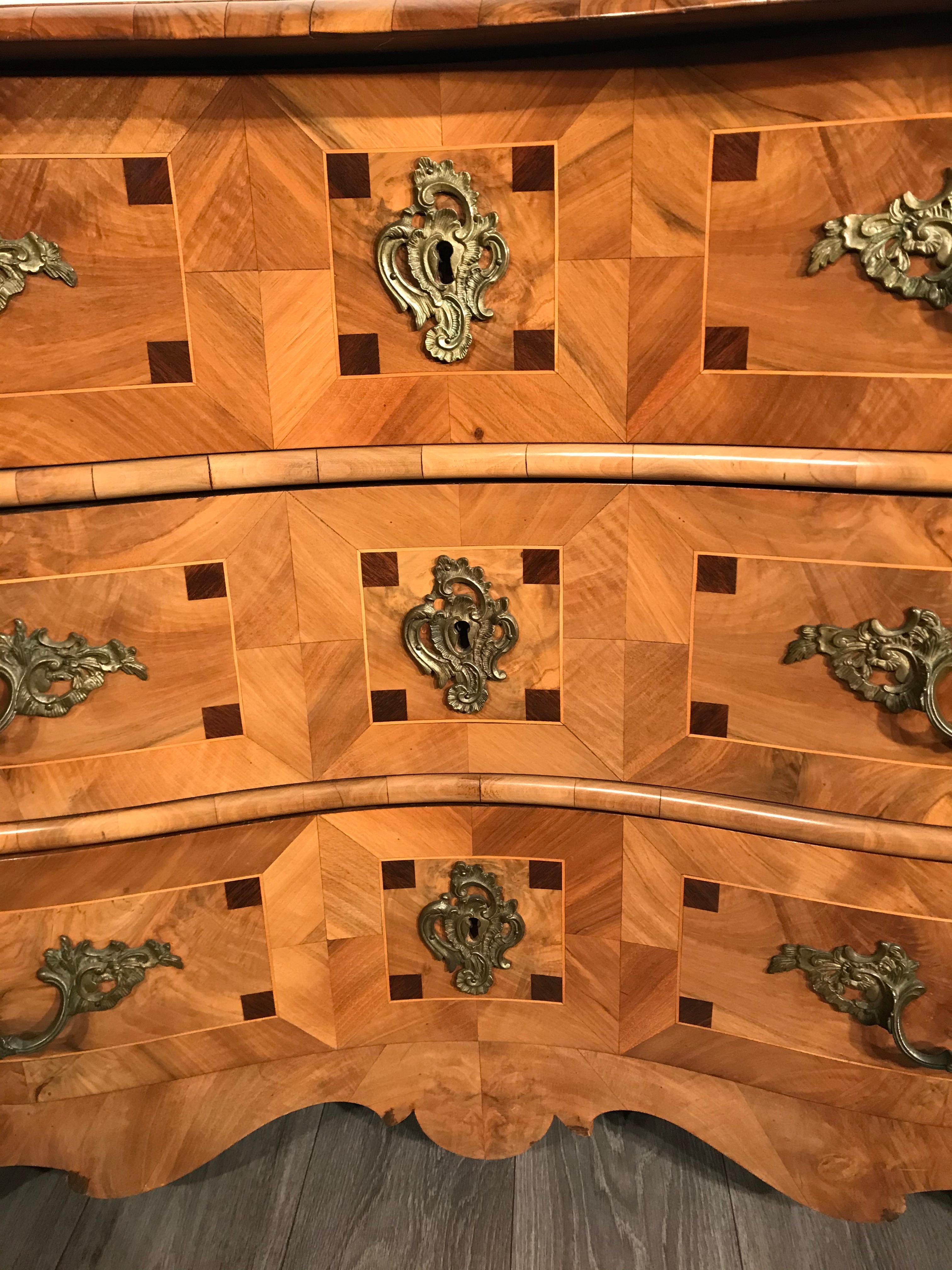 Baroque Style Chest of Drawers, Germany, 19th Century In Good Condition For Sale In Belmont, MA