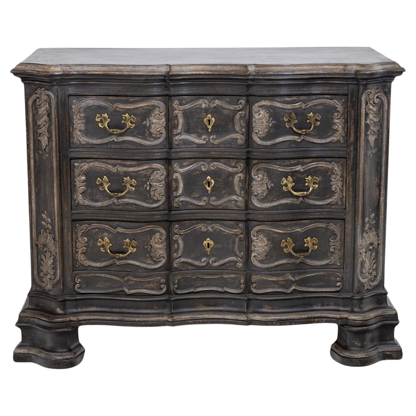 Baroque-style Chest of Drawers in Anthracite Grey For Sale