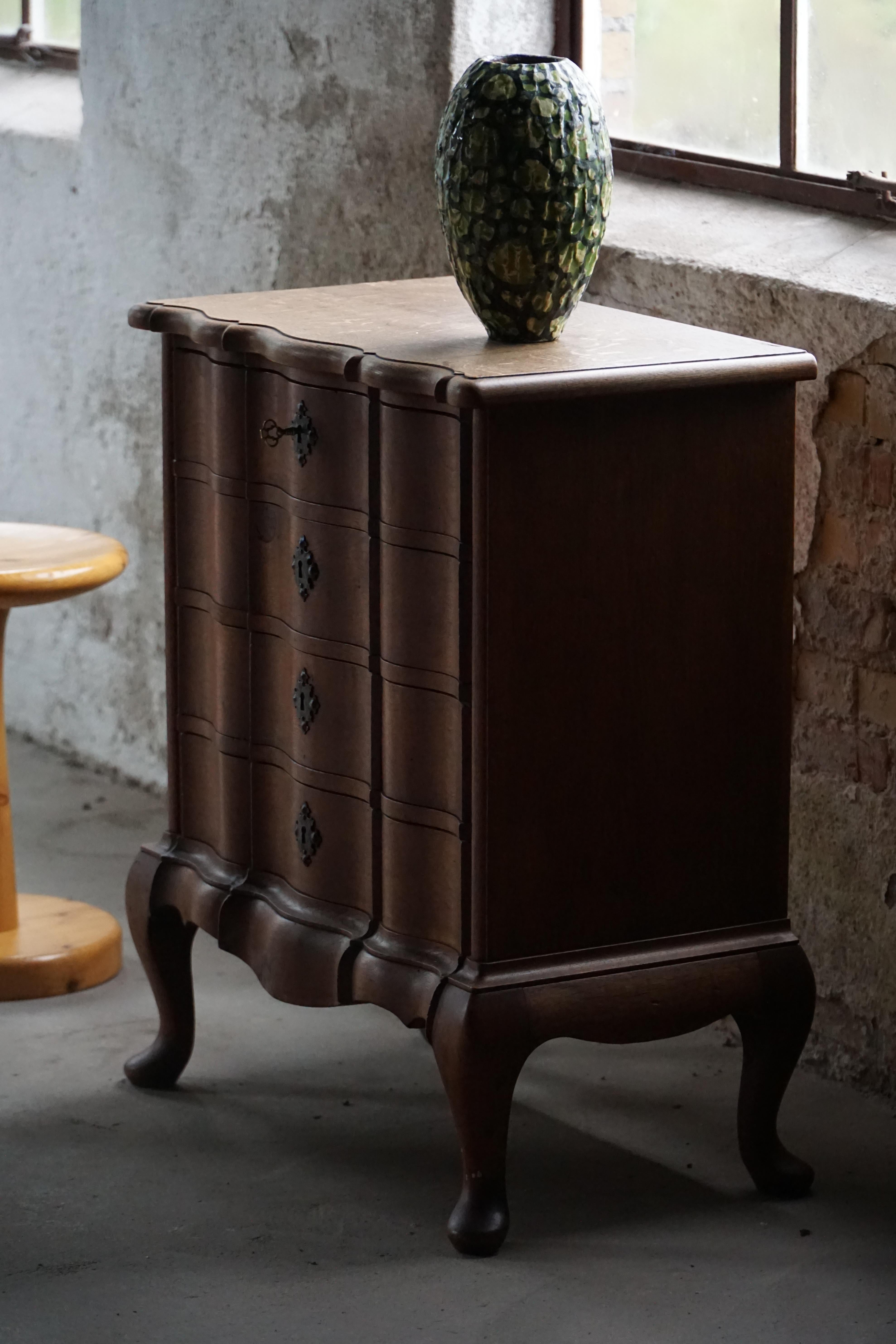 Baroque-Style Chest of Drawers in Oak, Danish Cabinetmaker, Early 20th Century in vendita 9