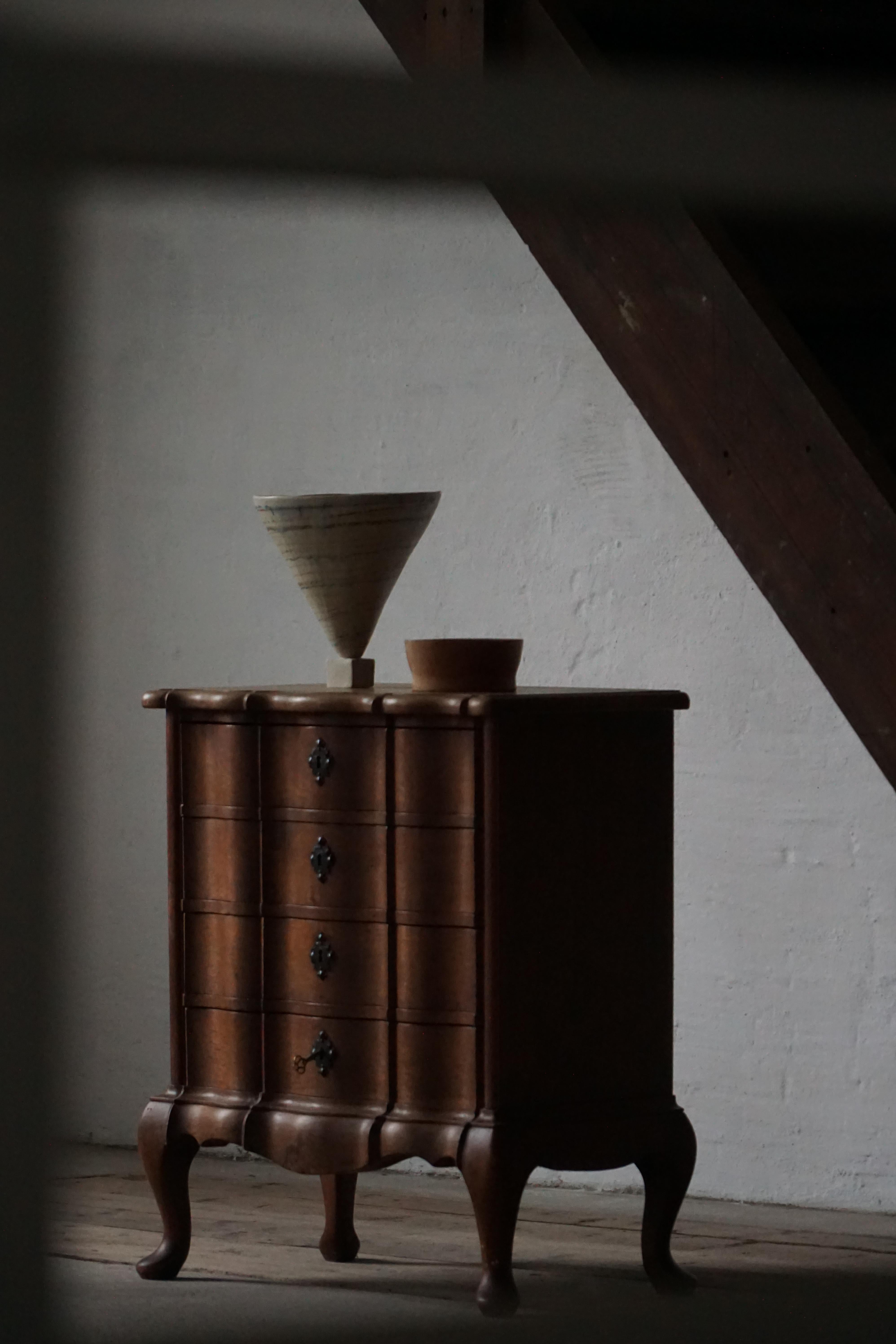 Romantico Baroque-Style Chest of Drawers in Oak, Danish Cabinetmaker, Early 20th Century in vendita