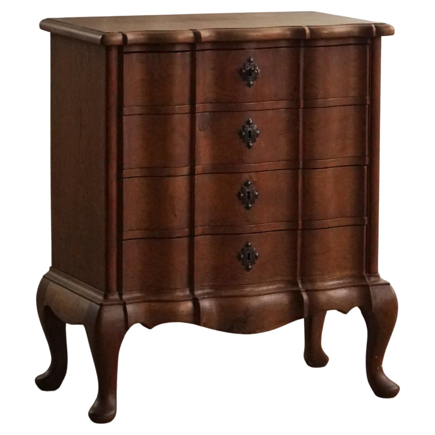 Baroque-Style Chest of Drawers in Oak, Danish Cabinetmaker, Early 20th Century