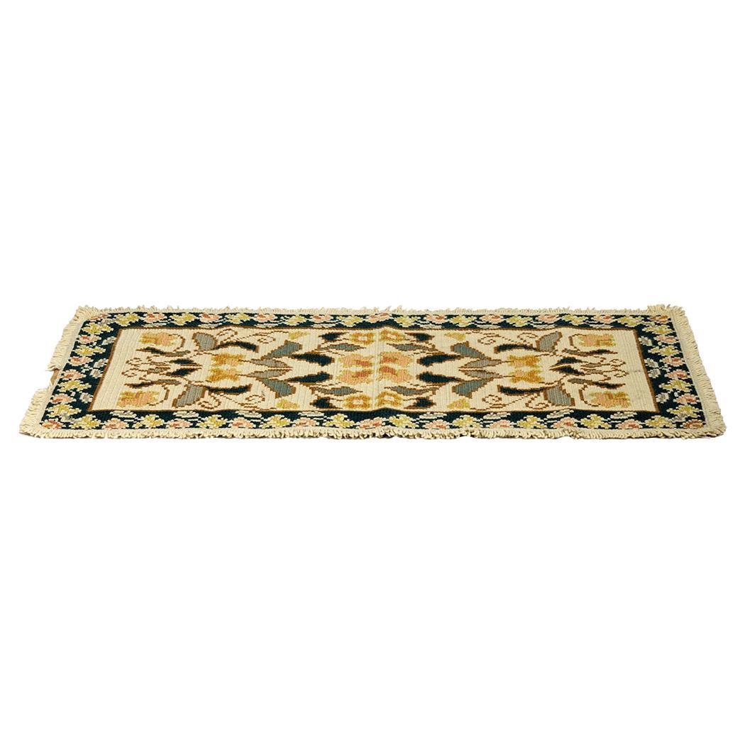 Baroque Style Embroidered Rug, 57.5 x 29.5 inches