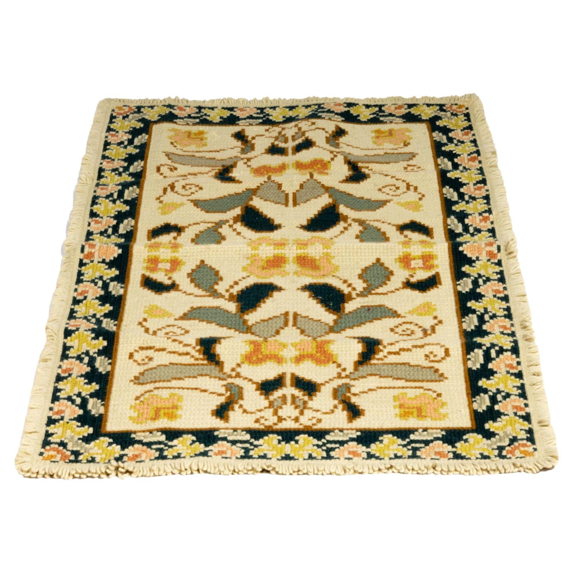 Baroque Style Embroidered Rug, 57.5 x 34.6 inches