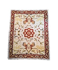 Baroque Style Embroidered Rug, 67.3 x 54.3 inches
