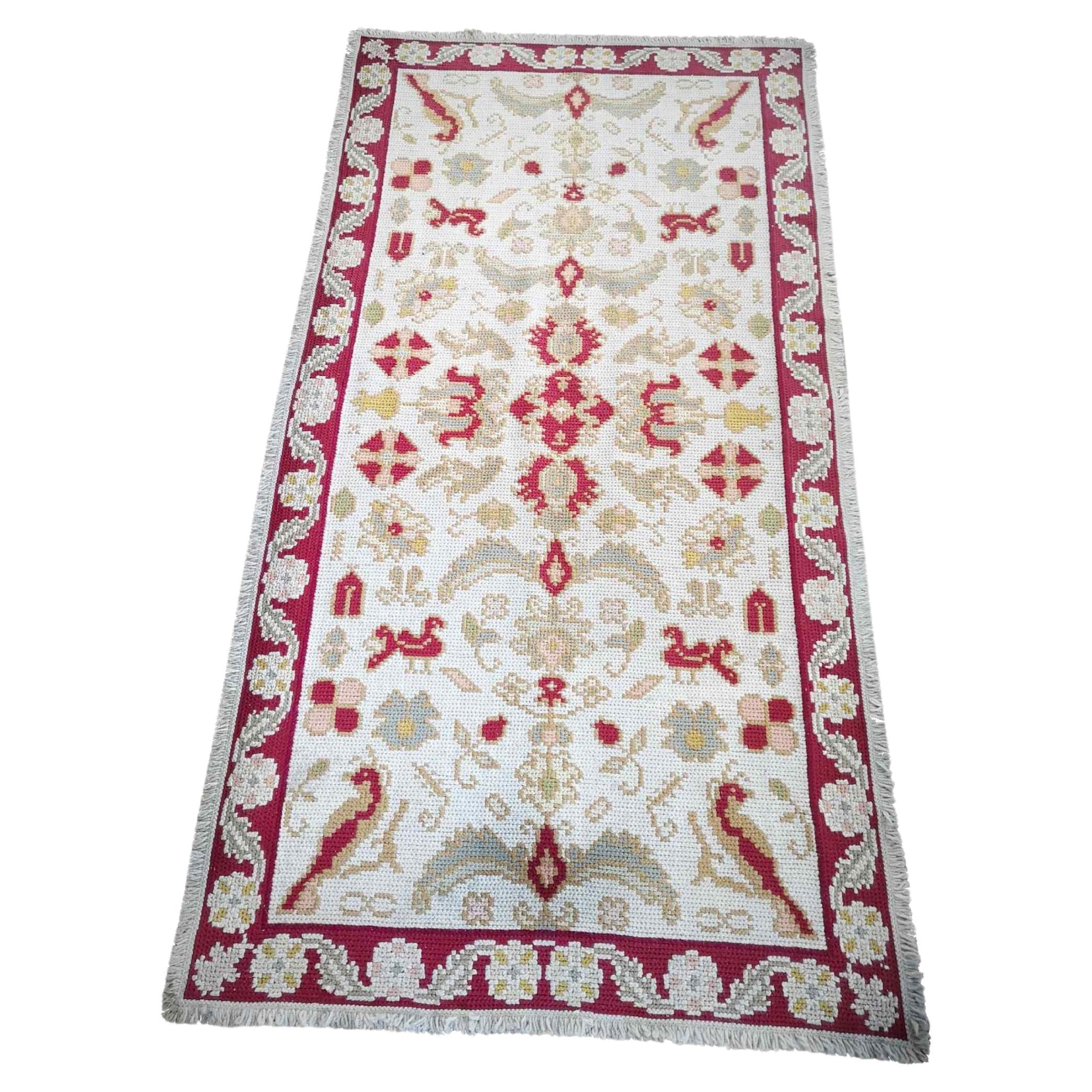 Baroque Style Embroidered Rug  94.5 x 52.8 inches