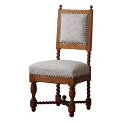 Silla inglesa de estilo barroco con patas retorcidas de roble, años 20