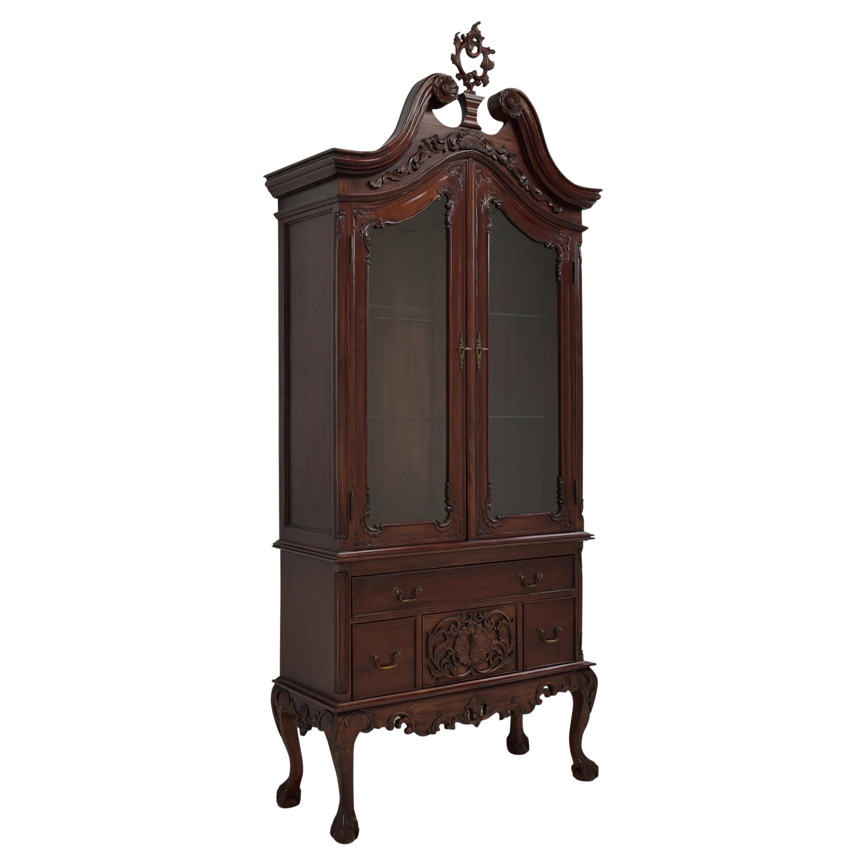 Baroque Style / English Style Display Cabinet Furniture in Mahogany, 1990