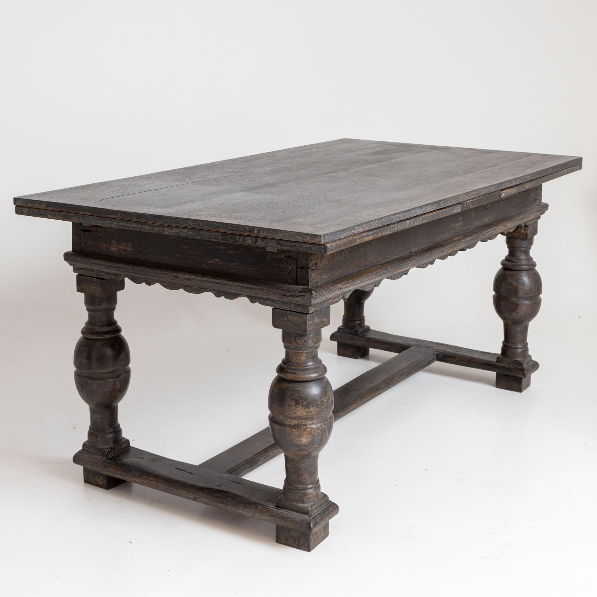 Wood Baroque-Style Extension Table, 18th Century