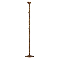 Baroque Style Faux Bois MAC Gilt Candlestick Floor Sculpture, Mar Co.