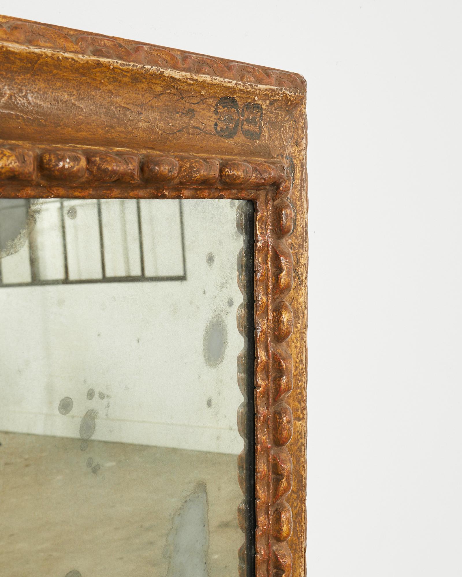 Baroque Style Gilt Lacquered Mirror by Stephen Cavallo In Distressed Condition For Sale In Rio Vista, CA