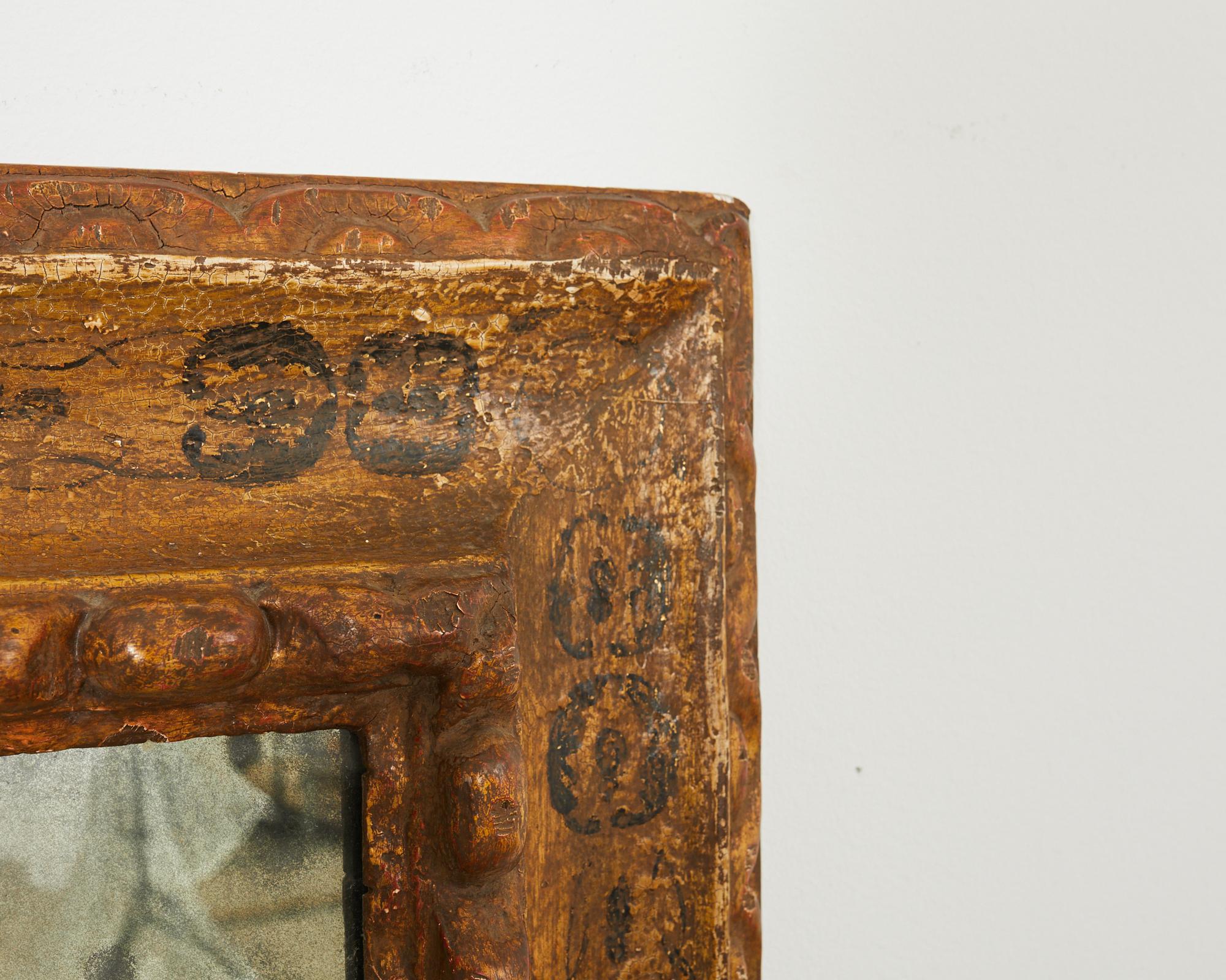 Laqué Miroir laqué doré de style baroque par Stephen Cavallo en vente