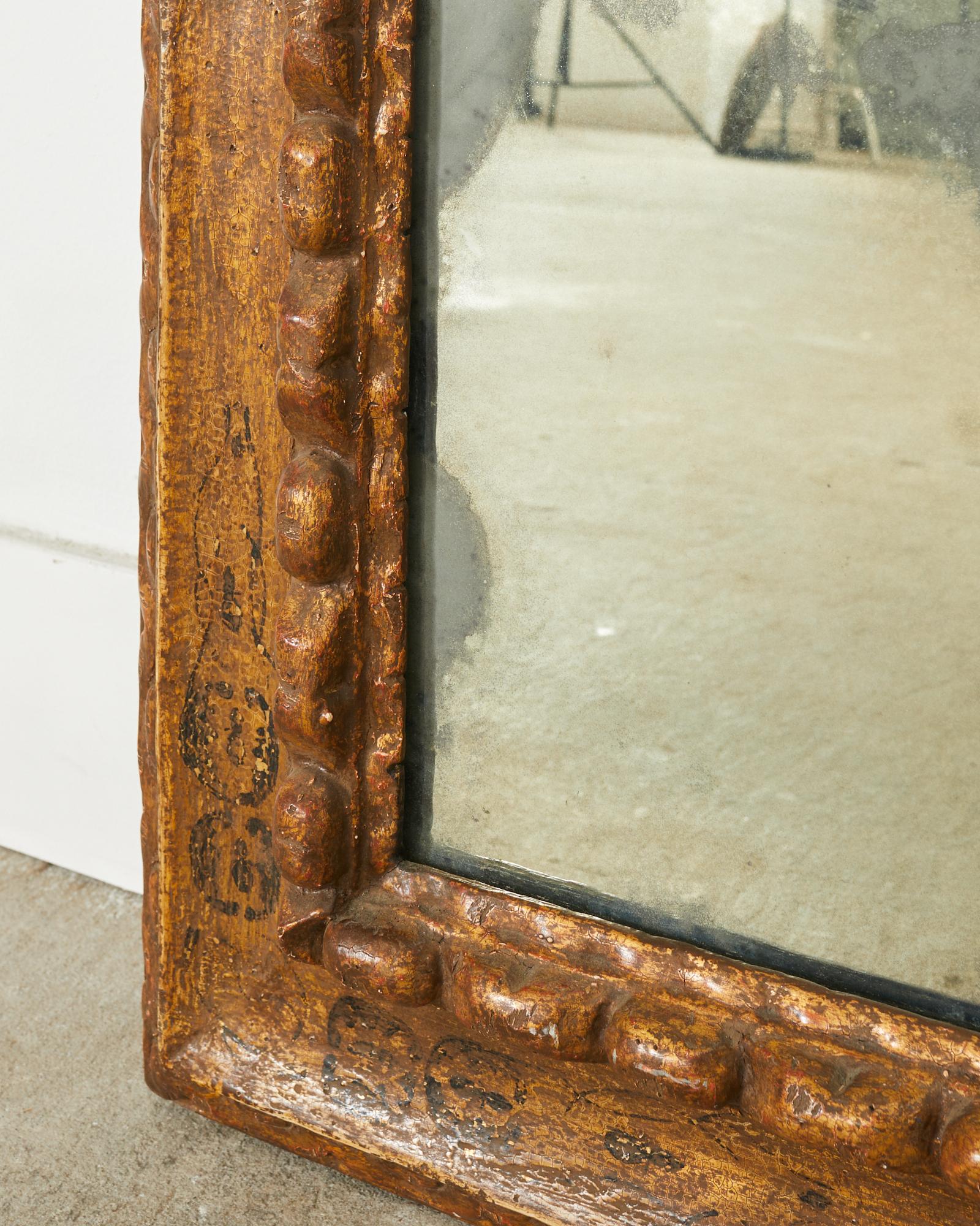 Miroir laqué doré de style baroque par Stephen Cavallo en vente 1