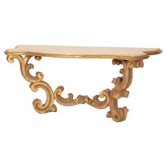 Baroque Style Gilt Wood Console Table