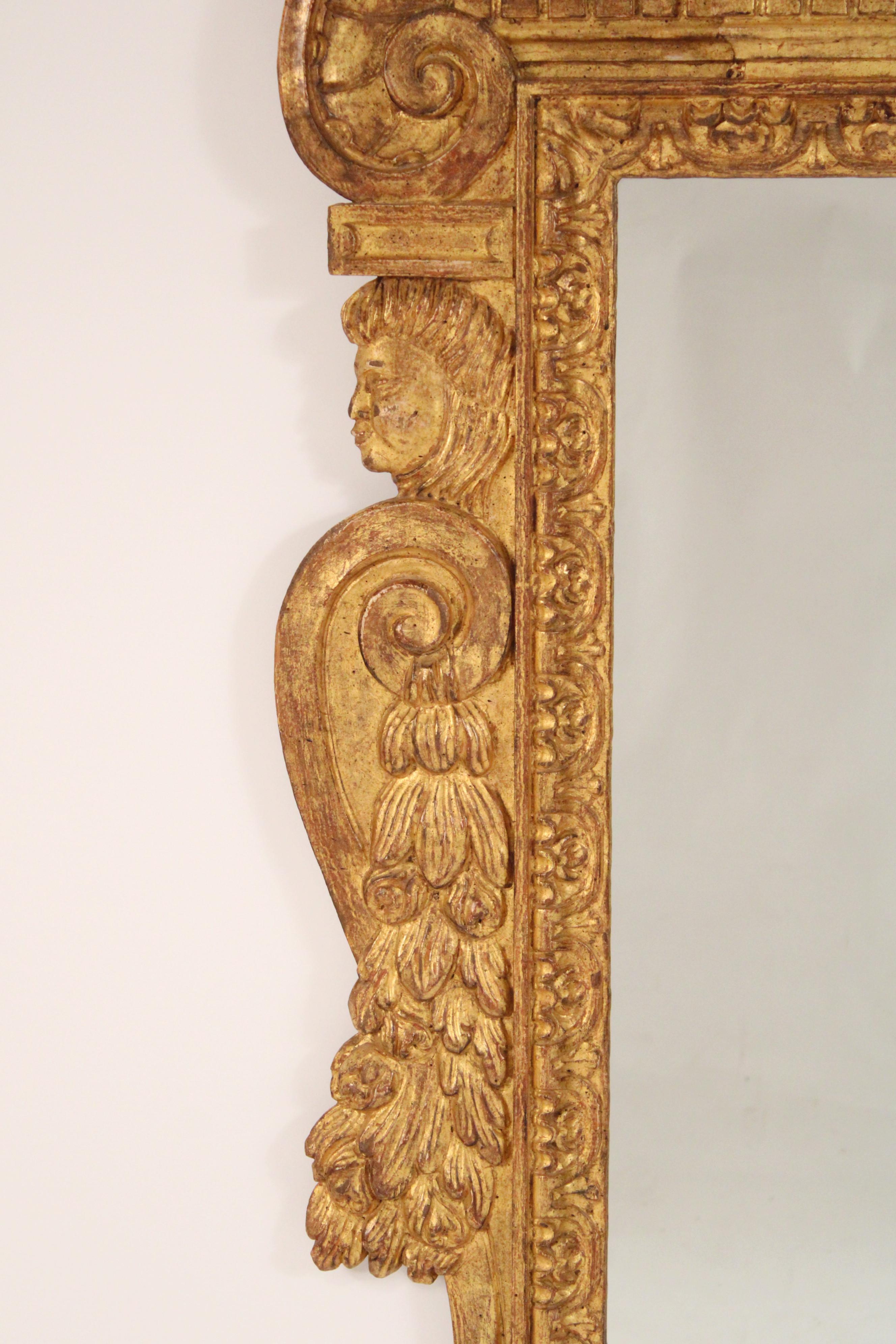 20th Century Baroque style Gilt Wood Mirror For Sale