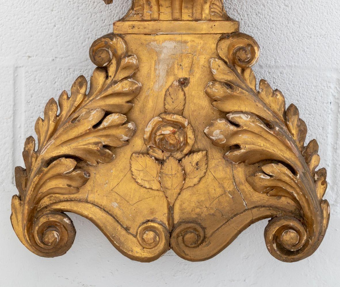Baroque Style Giltwood Candelabra Sconces, Pair For Sale 4