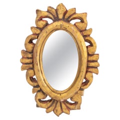 Baroque Style Giltwood Framed Small Mirror