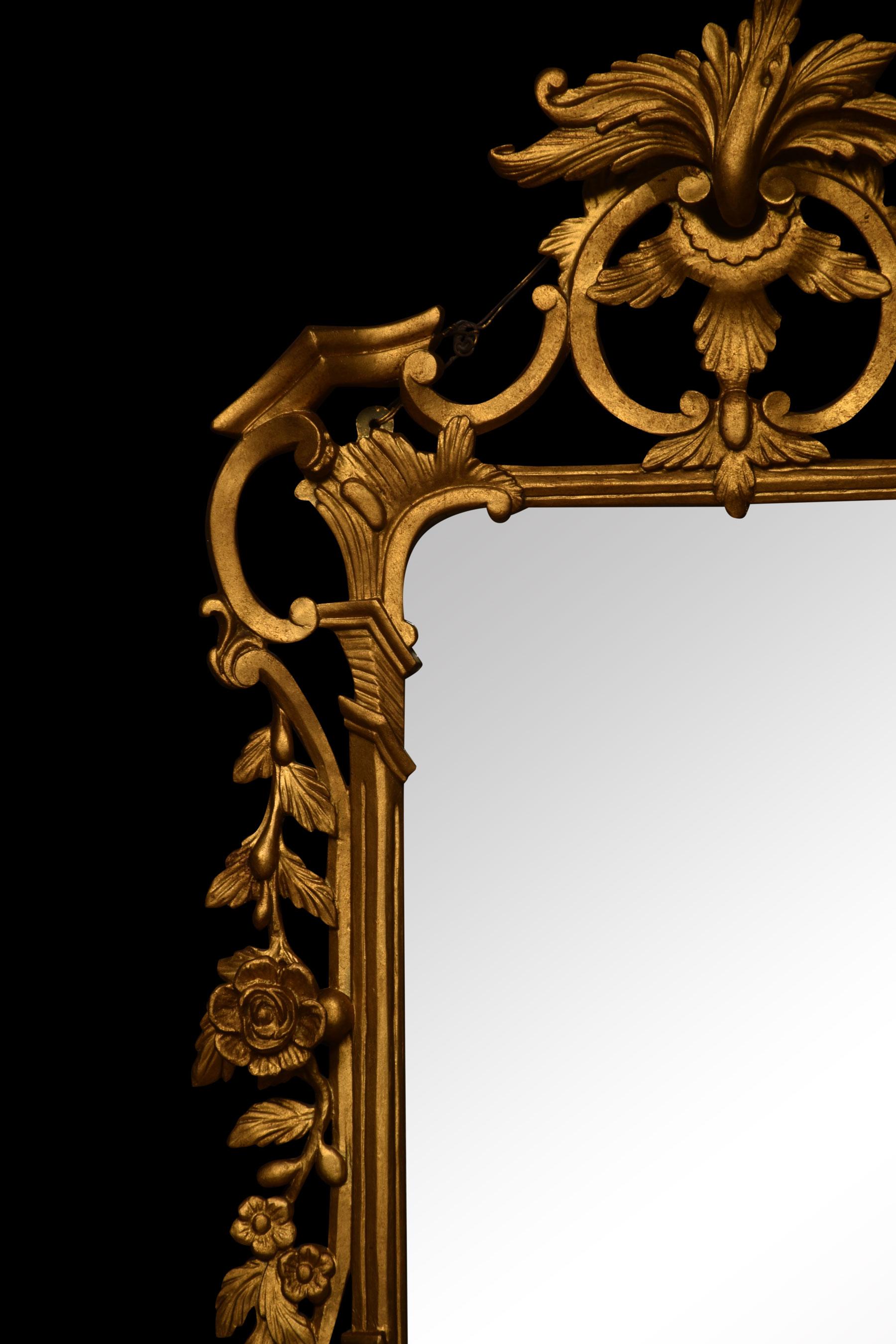 British Baroque Style Giltwood Mirror For Sale