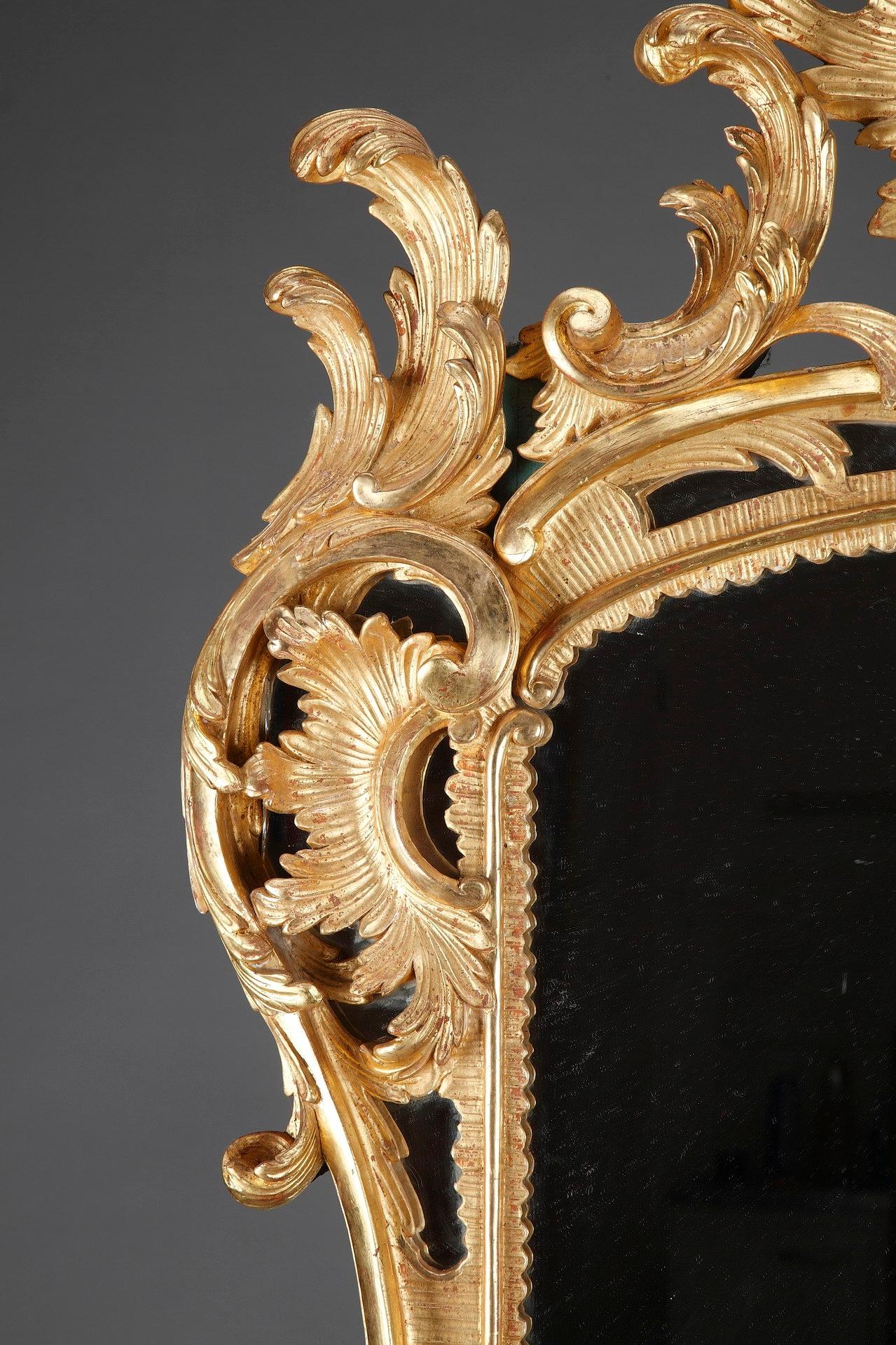 19th Century Baroque Style Giltwood Mirror For Sale