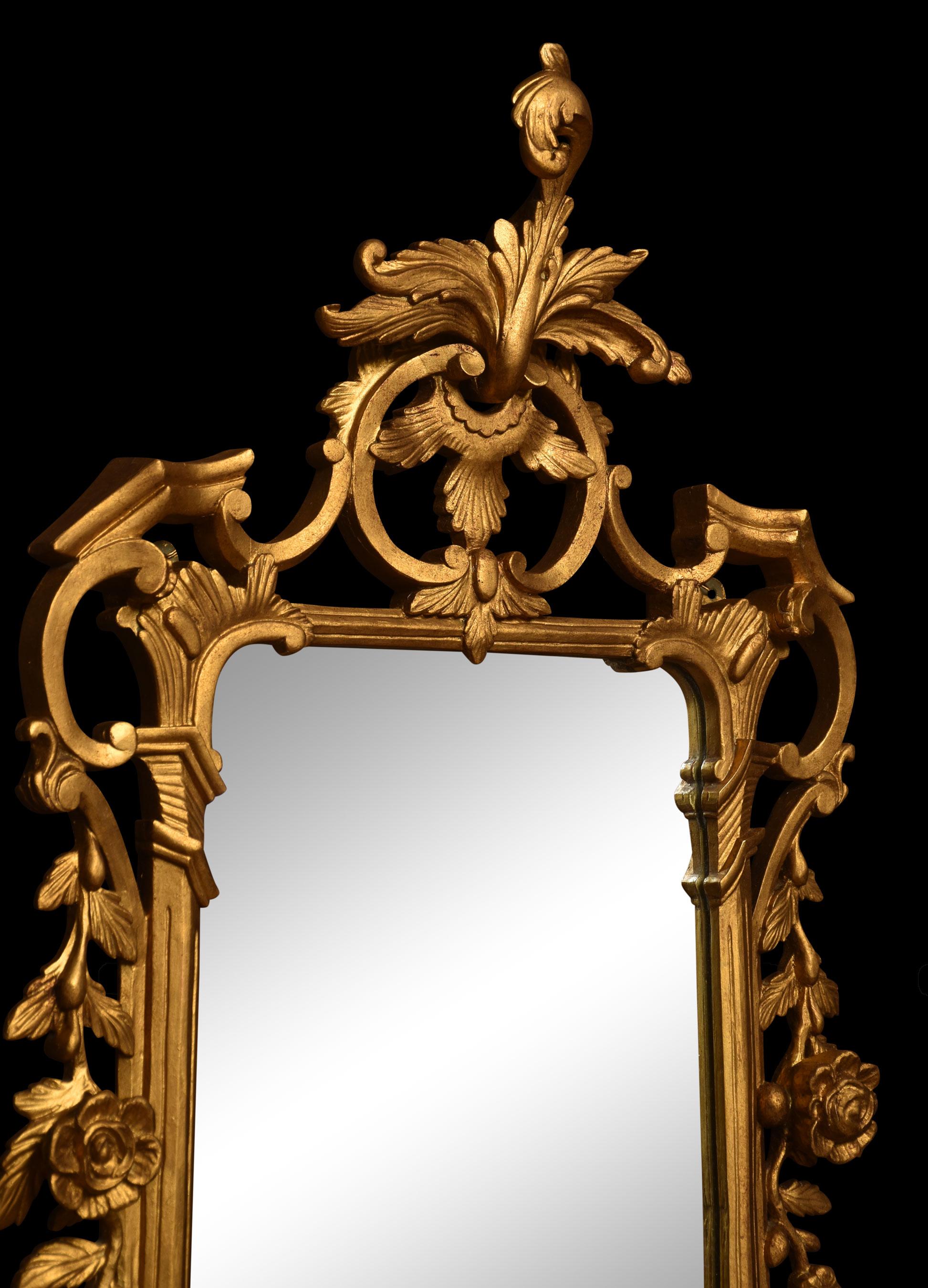 20th Century Baroque Style Giltwood Mirror For Sale