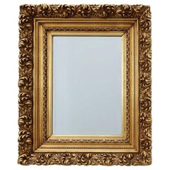 Baroque style giltwood mirror with acanthus carvings, France ca. 1880