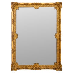 Specchio da parete in legno dorato in stile barocco, XIX secolo