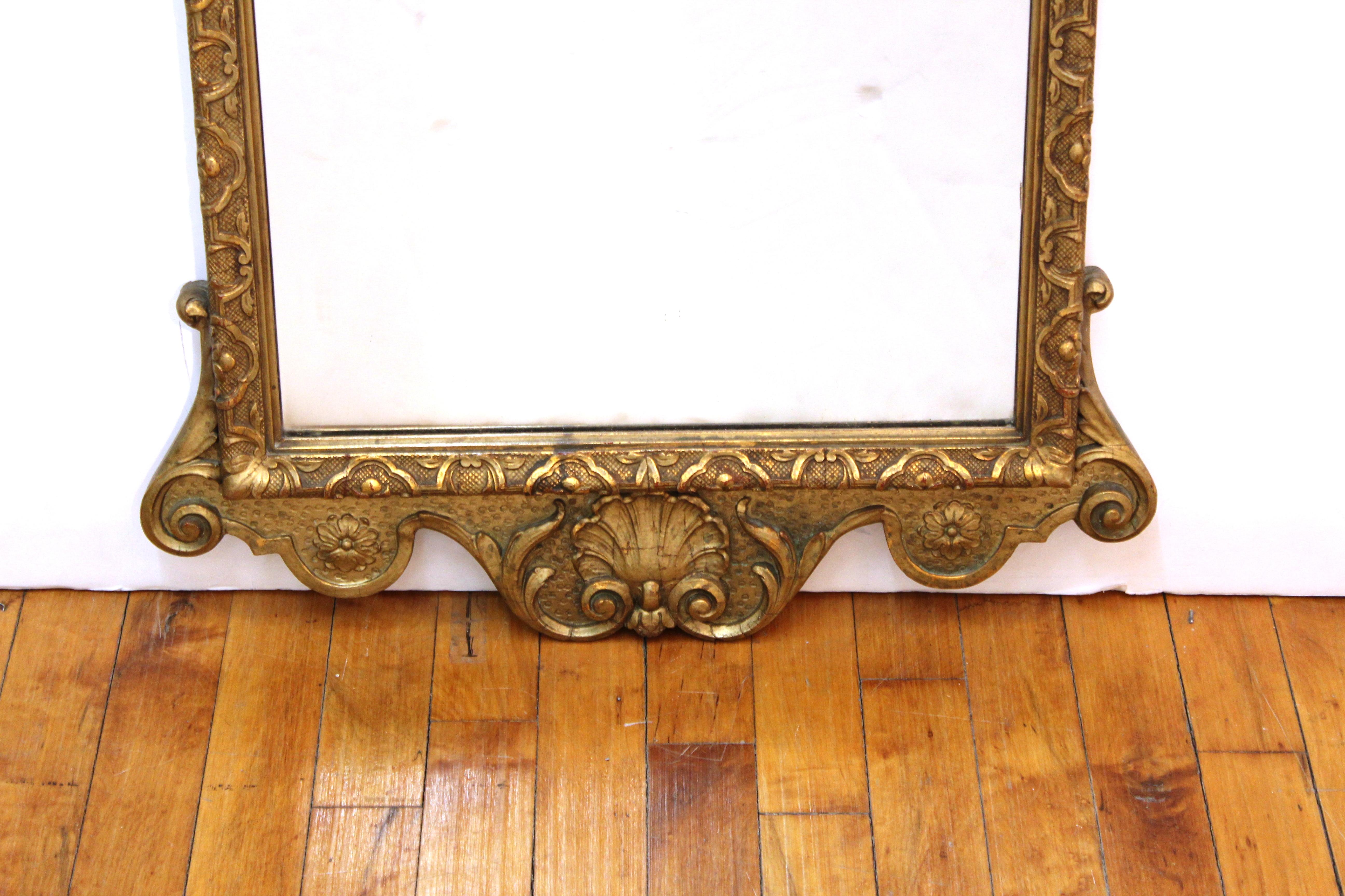 Baroque Revival Baroque Style Giltwood Wall Mirror For Sale