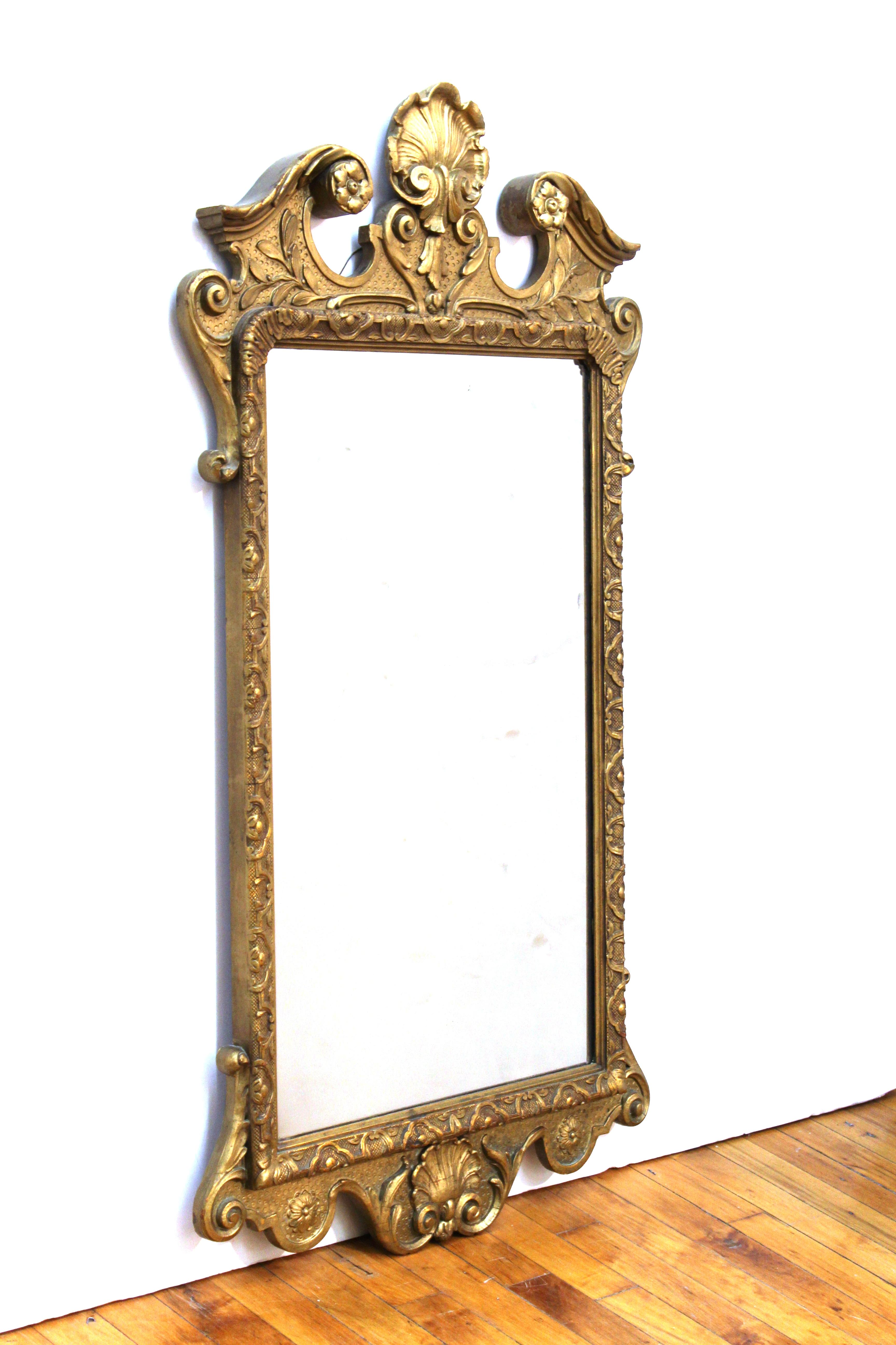 Unknown Baroque Style Giltwood Wall Mirror For Sale