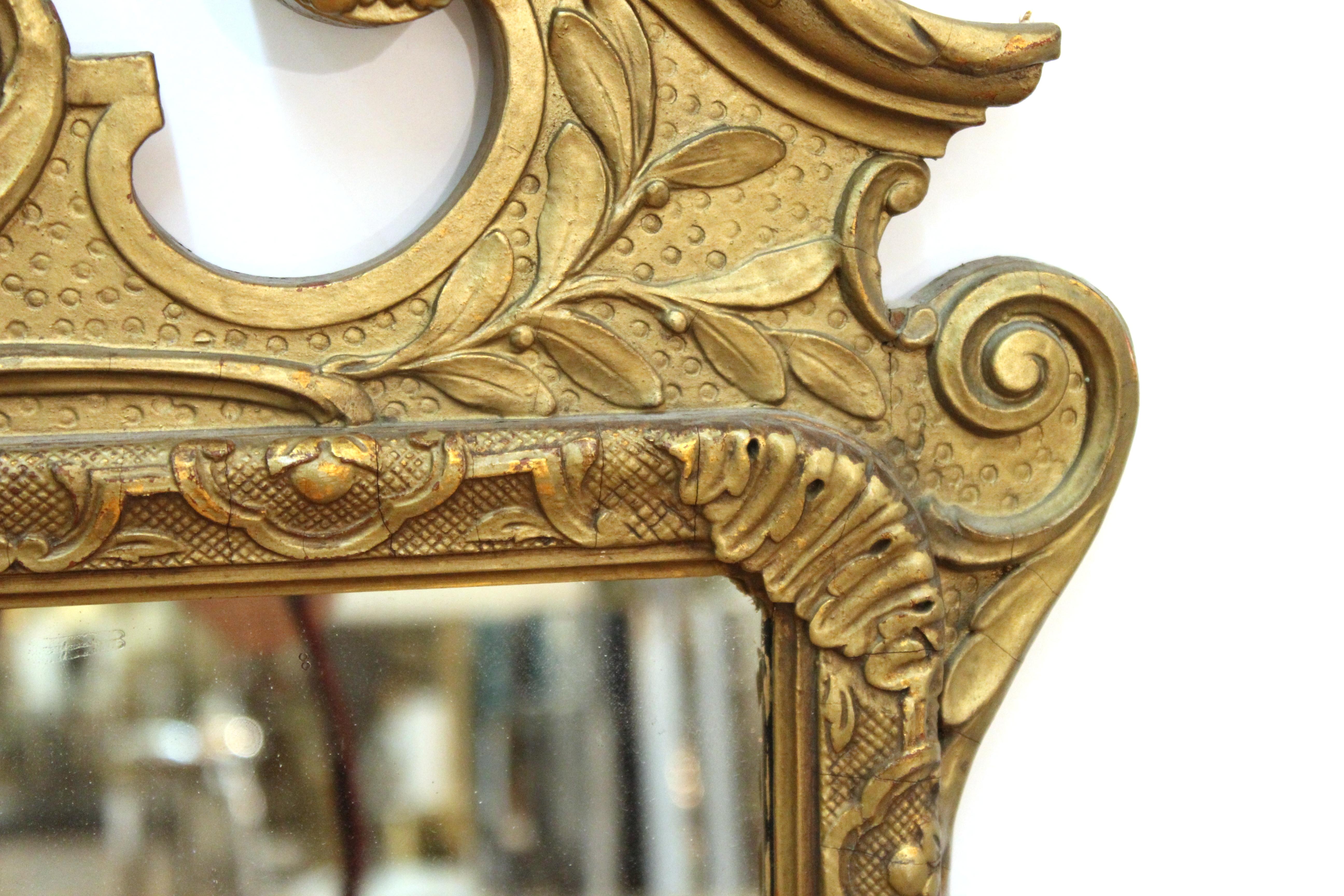 20th Century Baroque Style Giltwood Wall Mirror For Sale