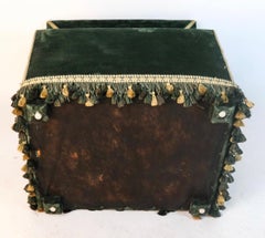 Baroque Style Green Upholstered Dog House, French, 20th Century