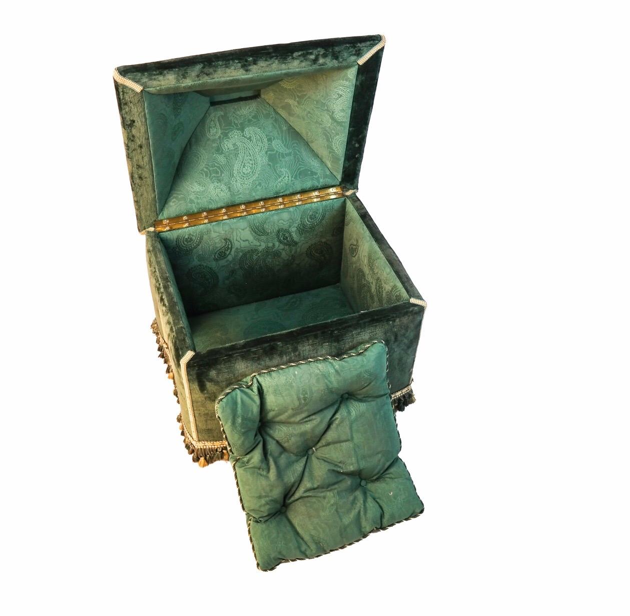 Baroque Revival Baroque Style Green Upholstered Dog House, French, 20th Century For Sale