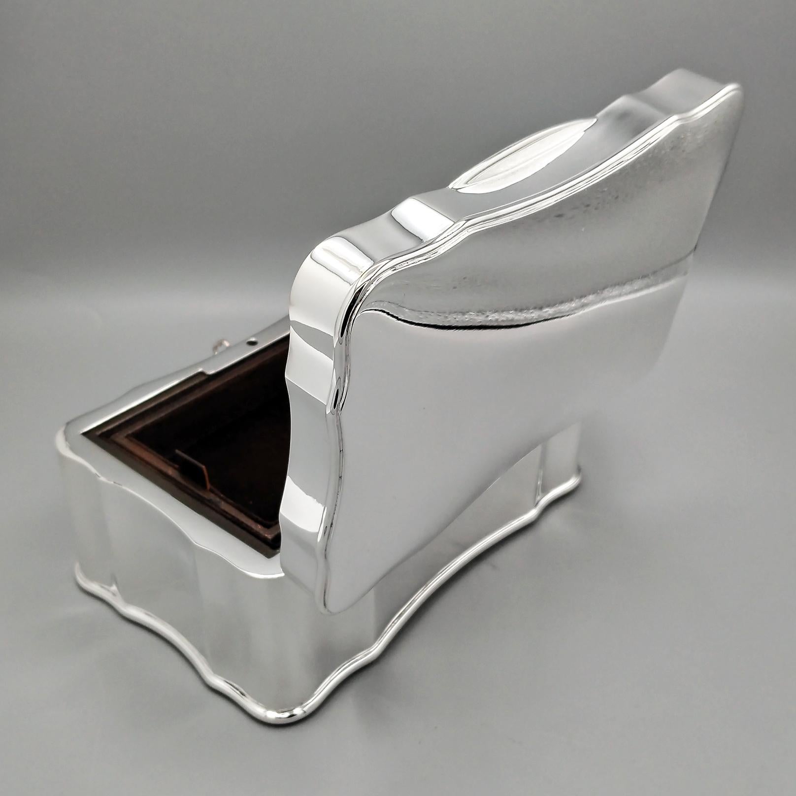 Joyero italiano de plata de ley de estilo barroco en venta 5