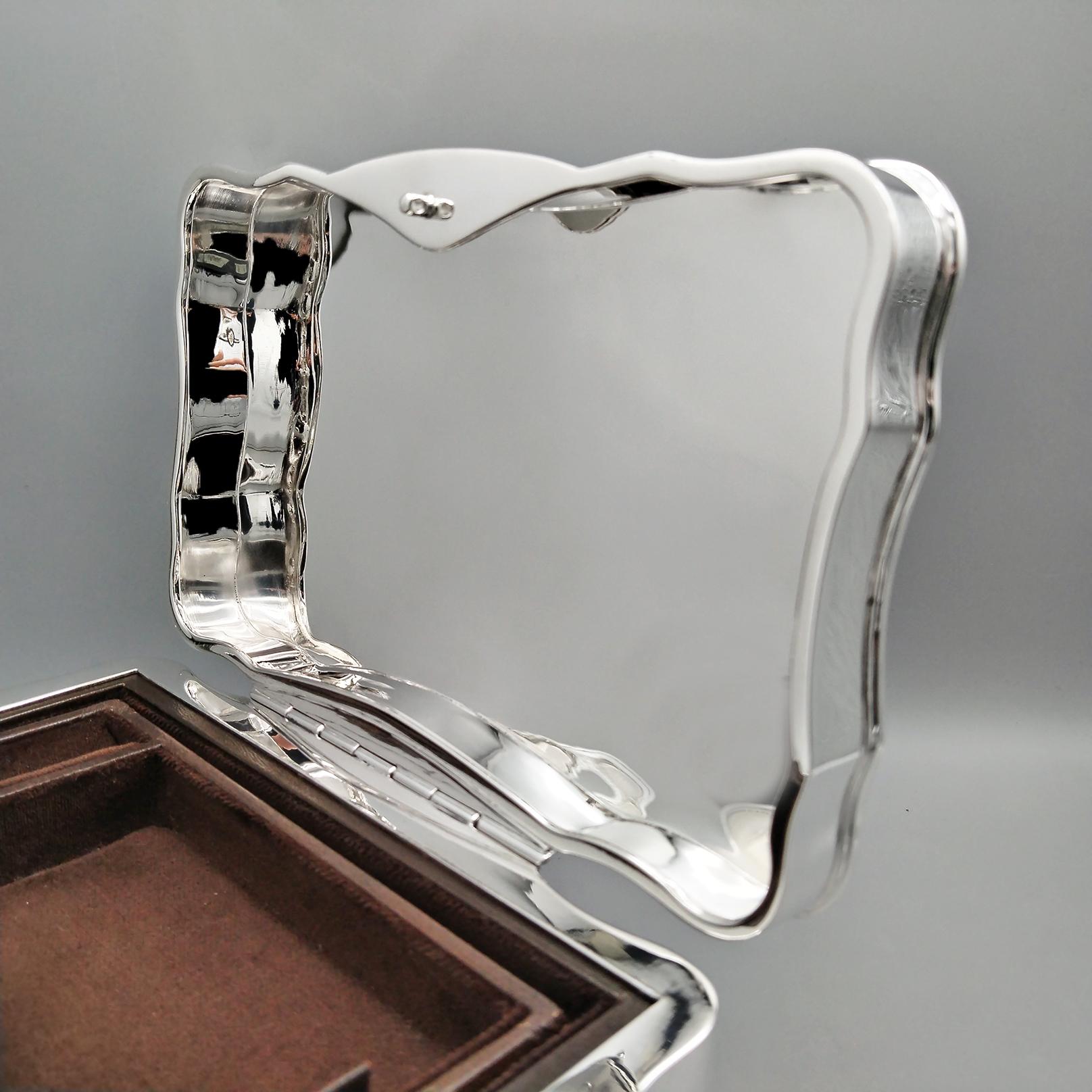 Joyero italiano de plata de ley de estilo barroco en venta 8