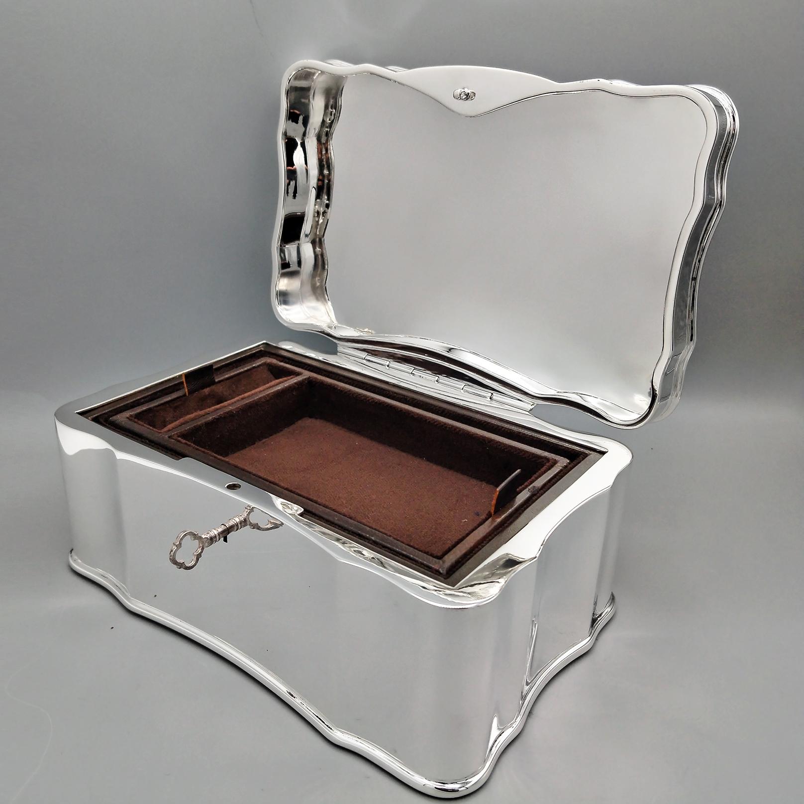 Joyero italiano de plata de ley de estilo barroco Plata esterlina en venta