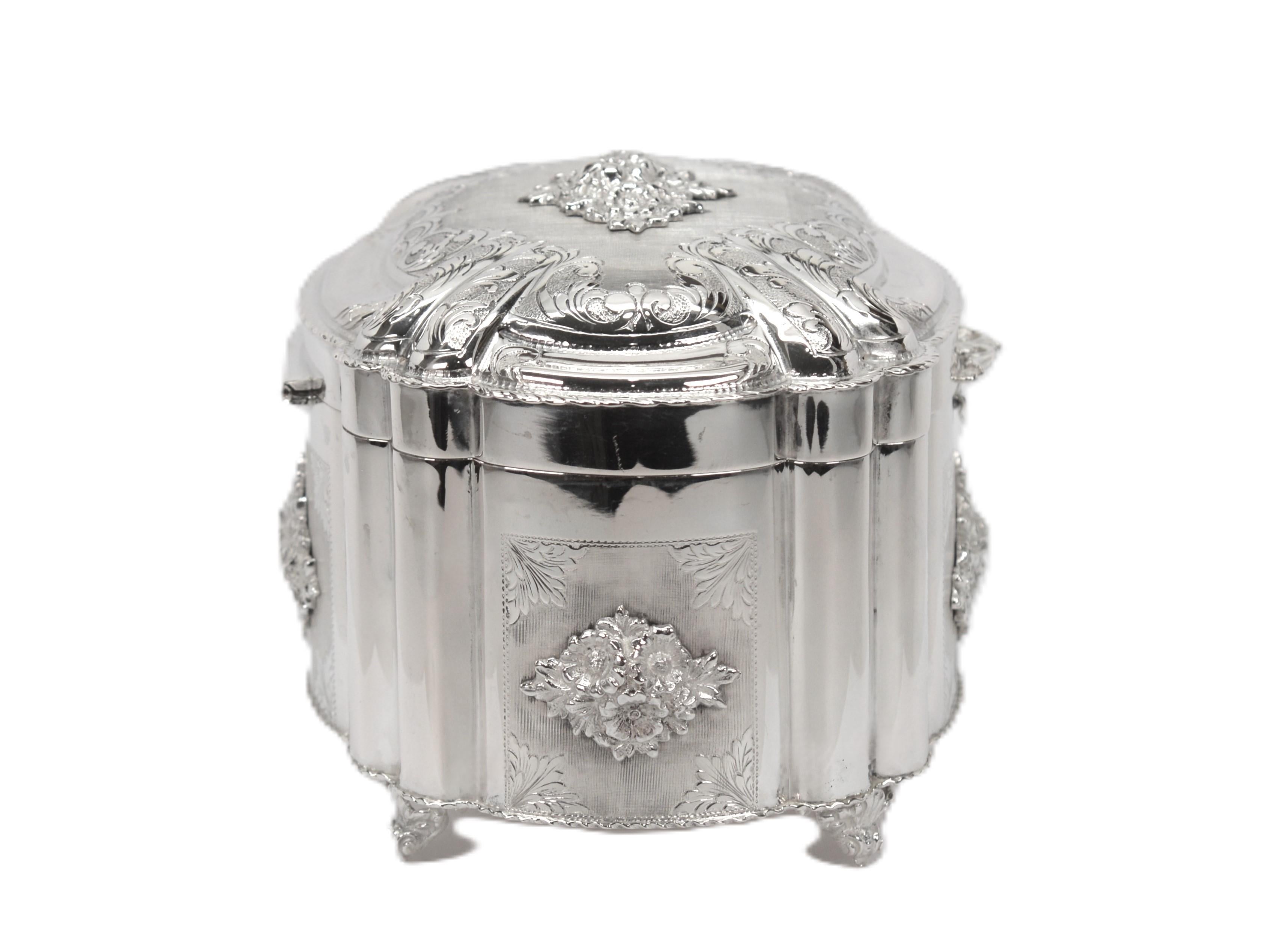 Joyero de plata italiano Lavor de estilo barroco en Bueno estado para la venta en Mount Kisco, NY